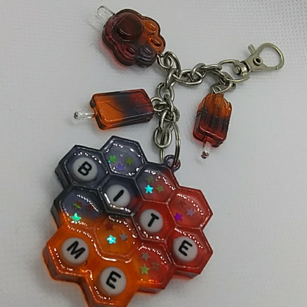 Handmade resin charm keychain